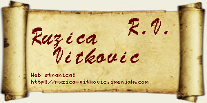 Ružica Vitković vizit kartica
